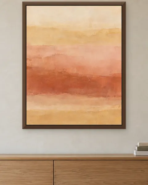 Soft Fields in the dark walnut finish, on a wall