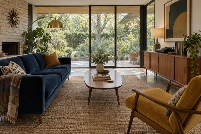 Midcentury living room
